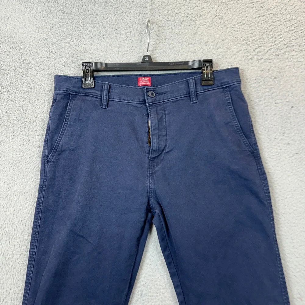 Levis XX Chino Pants Mens 33X32 Standard Taper Navy Blue Red Tab Casual Stretch